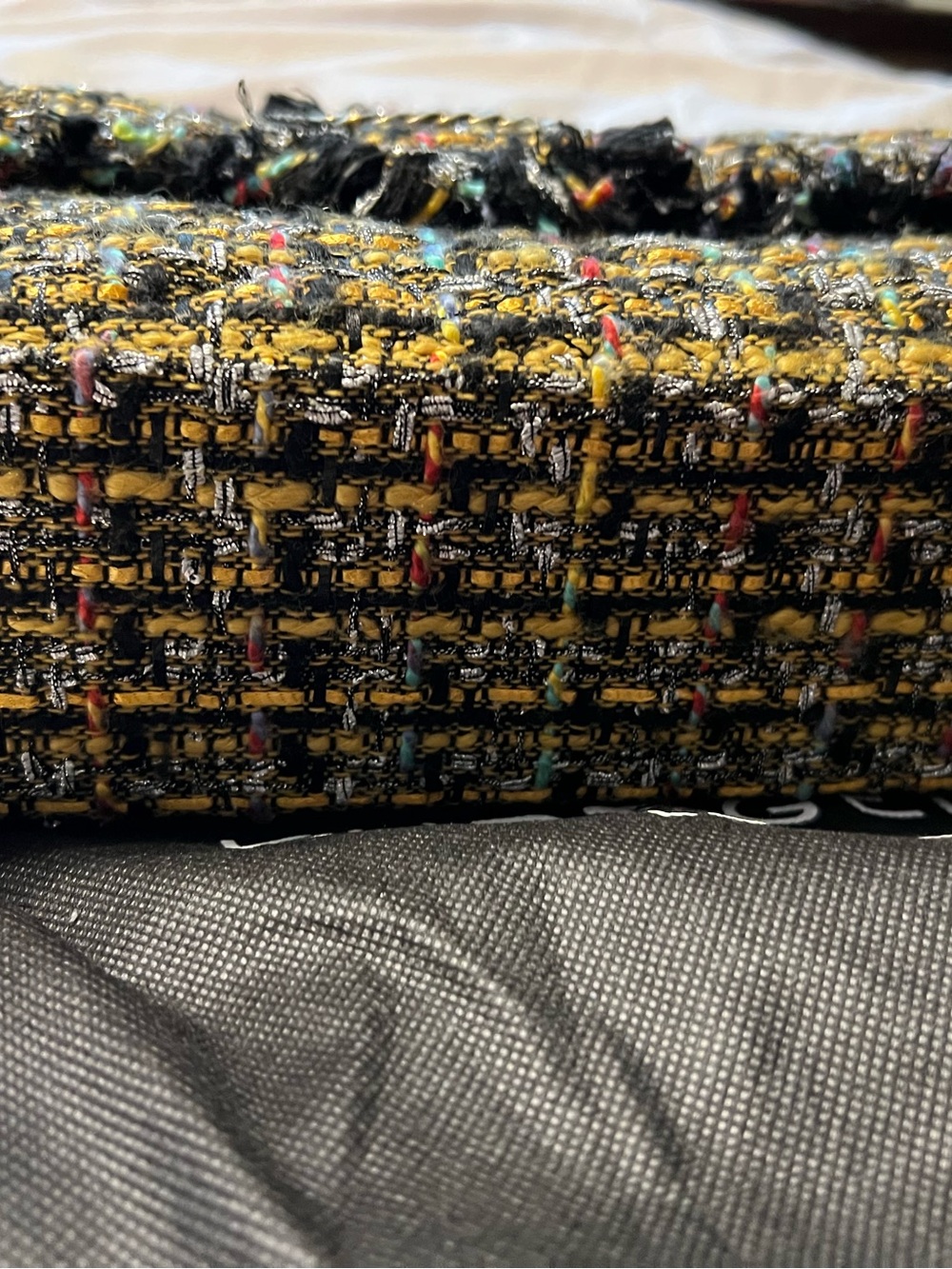 Kurt Geiger London Mayfair Tweed Multi Color Chain-Detail Shoulder Bag - Picture 12 of 13